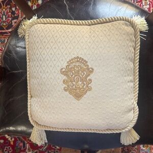 Waterford embroidered pillow with tassels